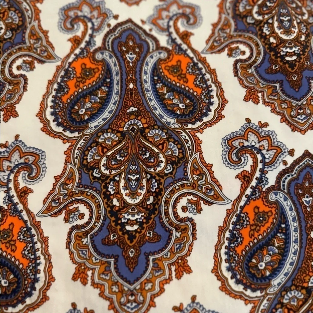 J. Crew Ivory, Purple & orange paisley skirt with stretch Sz-8 - Picture 2 of 6